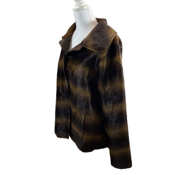 Bisou Bisou brand Faux Fur and Faux Suede Lightweight Jacket Size Medium - Picture 1 of 13